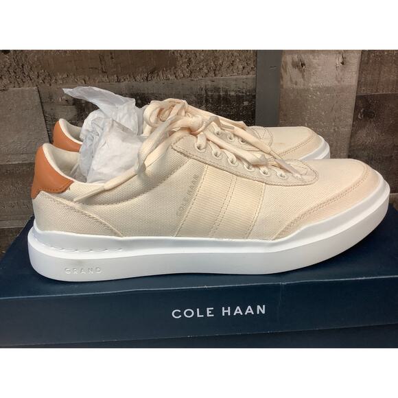 Cole Haan Mens 8M Ivory Tan Grandpro Rally Canvas II Sneaker Shoe Lace Up LB7-10 - Picture 4 of 10